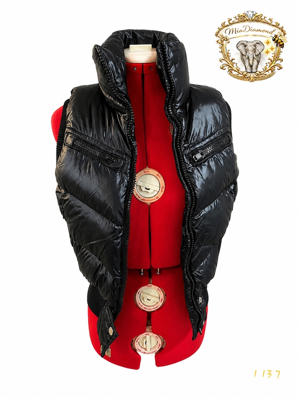 (SOLD) TNA Black Shiny Quilted Puffer Vest